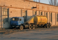 Автопоезд-кормовоз в составе тягача КамАЗ-54115 и полуприцепа АСП-25. Николаев, улица Новостроительная
