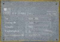Заводская табличка крана RDK-300 Зав. №3464.  
