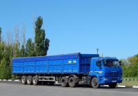 Седельный тягач КамАЗ-65116 #О 713 АМ 31 с трёхосным полуприцепом-зерновозом # АН 1659 31. Белгородская область, г. Алексеевка, Заводская улица