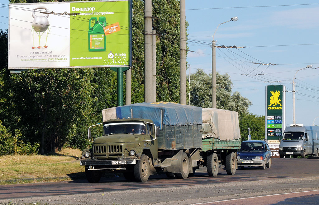 ЗиЛ-130* #Е 7052 РВ с двухосным прицепом. Ровно, Автодорога Н22, Луцкое кольцо