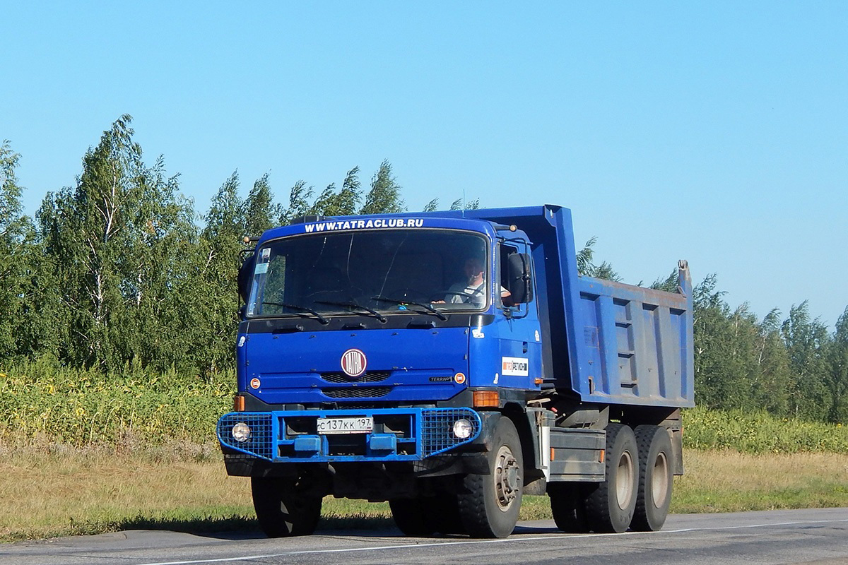 Самосвал Tatra 815 # С 137 КК 197. Белгородская область, Алексеевский район, автодорога Р-185 "Белгород - Павловск"