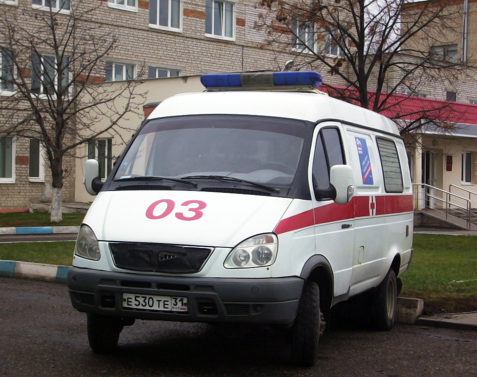 Автомобиль скорой помощи ГАЗ-322174 "ГАЗель" #Е 530 ТЕ 31. Белгородская область, г. Алексеевка, территория Алексеевской ЦРБ