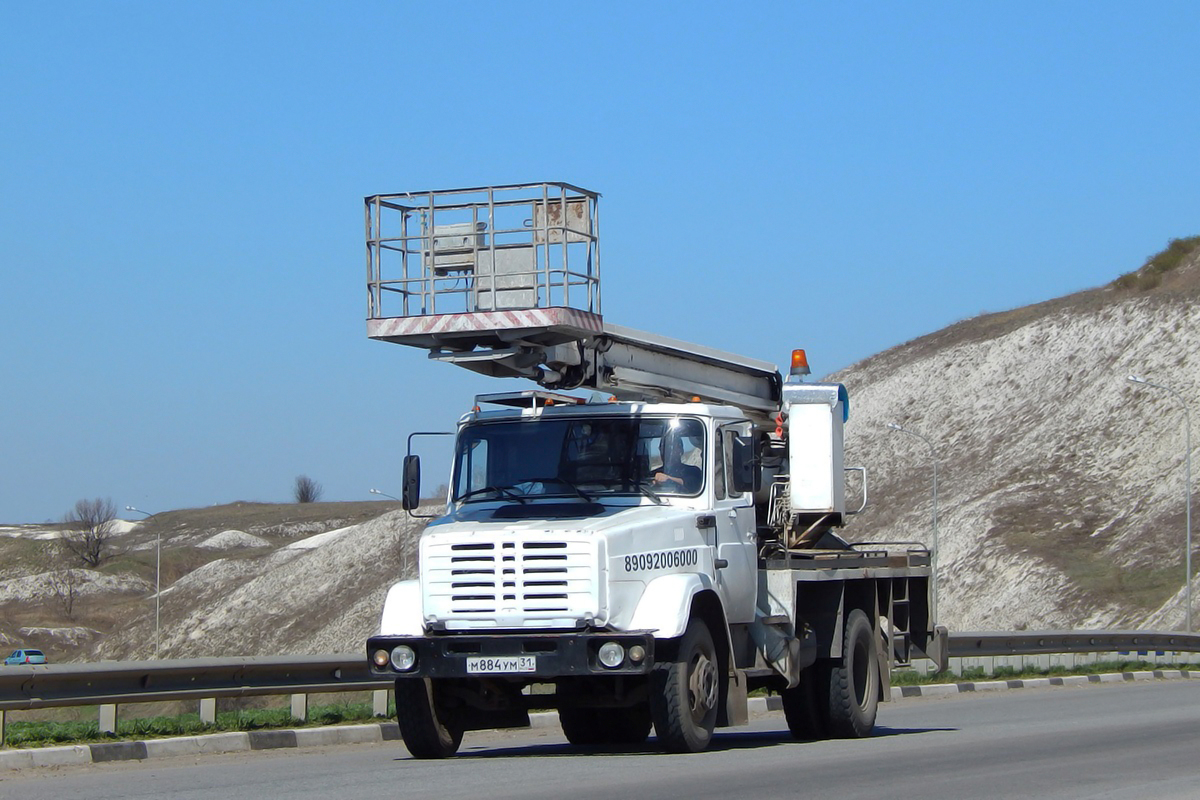 Автоподъёмник ПСС-131.22Э на шасси ЗиЛ-433362  #М 884 УМ 31. Белгородская область, г. Алексеевка, улица Победы