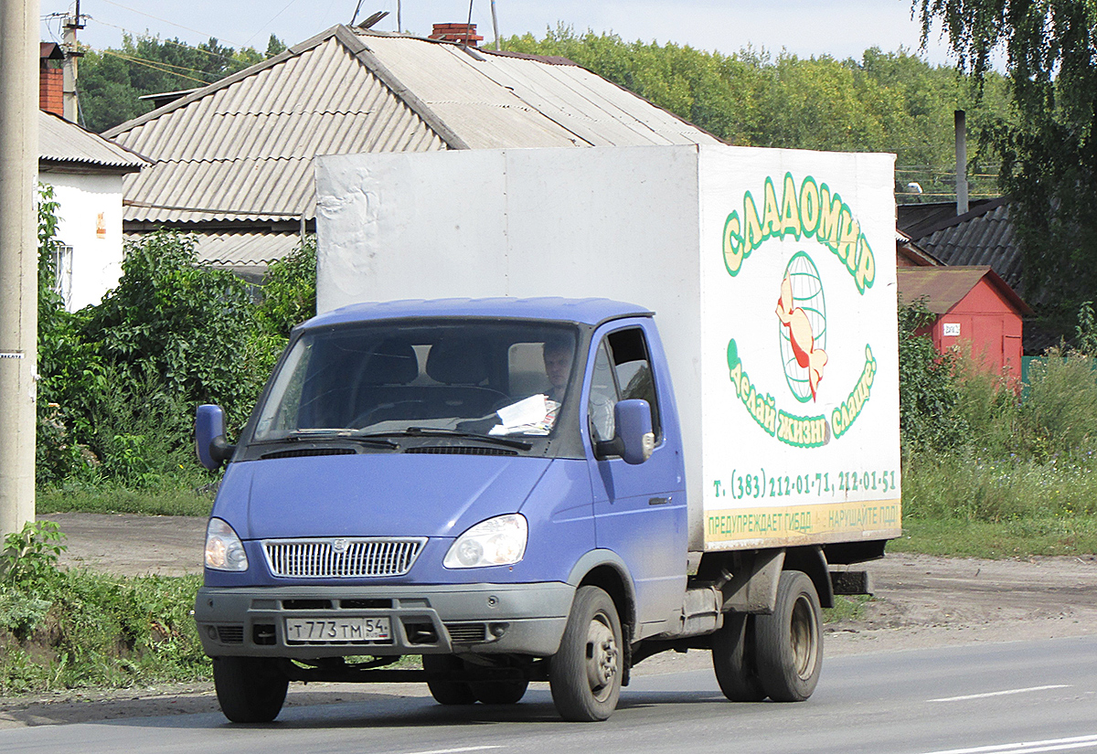 Фургон на шасси ГАЗ-3302 "Газель" #Т 773 ТМ 54. Новосибирск, улица Одоевского