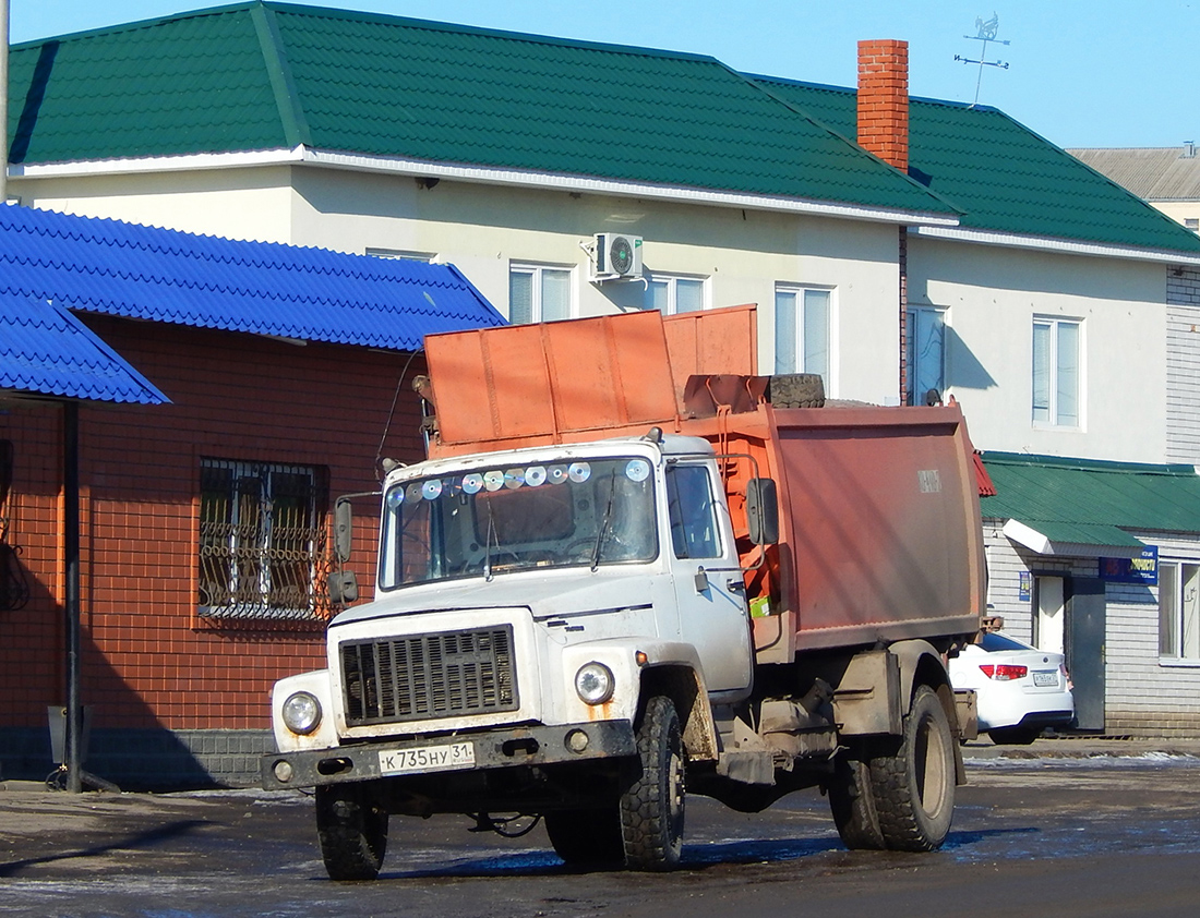 Мусоровоз КО-440-2 на шасси ГАЗ-3309 # К 735 НУ 31. Белгородская область, г. Бирюч, улица Маркина