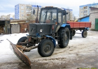 Трактор Беларус-82.1 #6823 ТМ 69 с двухосным прицепом 2-ПТС-4 #6829 ТМ 69 . Россия, Тверская область, Удомля, улица Энтузиастов