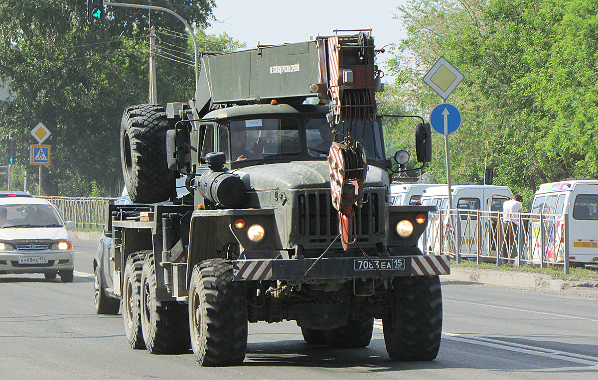 Автокран КС-3574М на шасси Урал-5557-30 #7083 ЕА 15. Новосибирская область, Бердск, Вокзальная улица