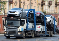 Автовоз на шасси Scania P340 #В 897 РК 116 с прицепом. Свердловская область, Нижний Тагил, улица Мира