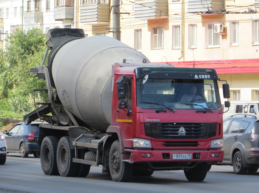 Бетоносмеситель ZZ1257S3847W на шасси Howo ZZ532* #Т 859 ЕЕ 45. Курган, Пролетарская улица