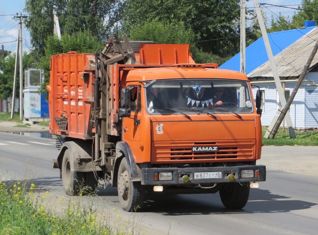 Мусоровоз МКМ-4503 на шасси КамАЗ-43253 #В 837 ЕТ 45. Курганская область, Шадринск, улица Ефремова