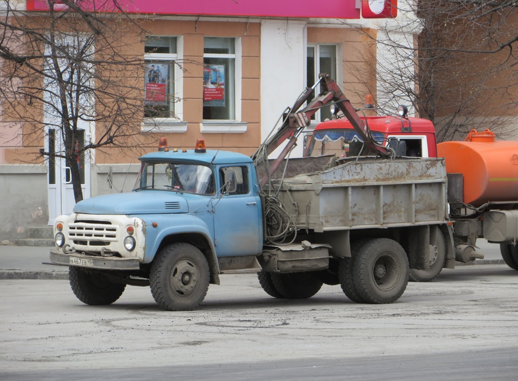 Самосвал с КМУ на шасси ЗиЛ-495710 #А 467 ЕВ 45. Курган, улица Гоголя