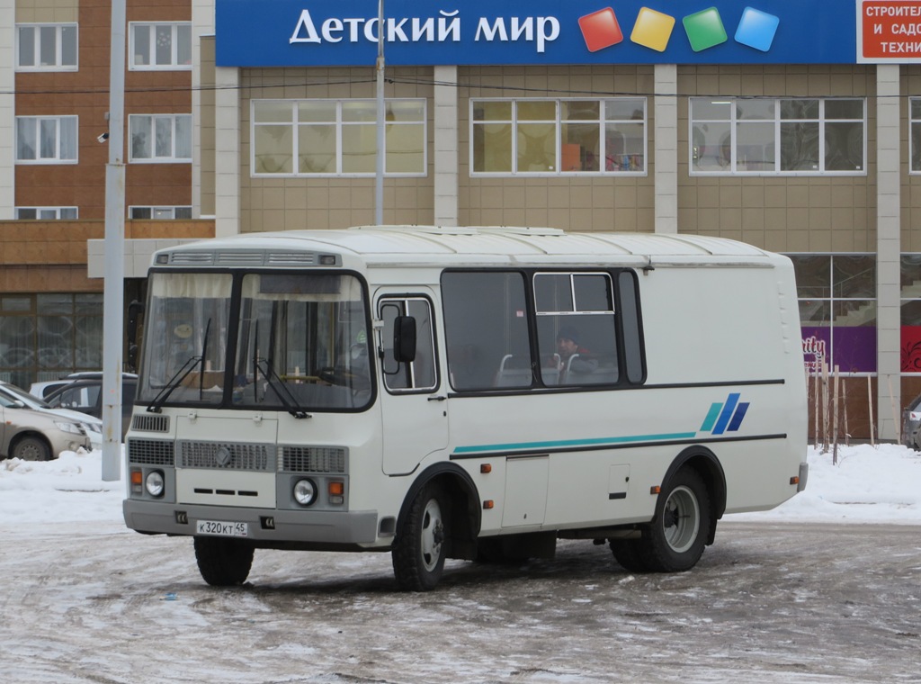 Грузопассажирский автобус ПАЗ-32053-20 #К 320 КТ 45. Курган, Троицкая площадь