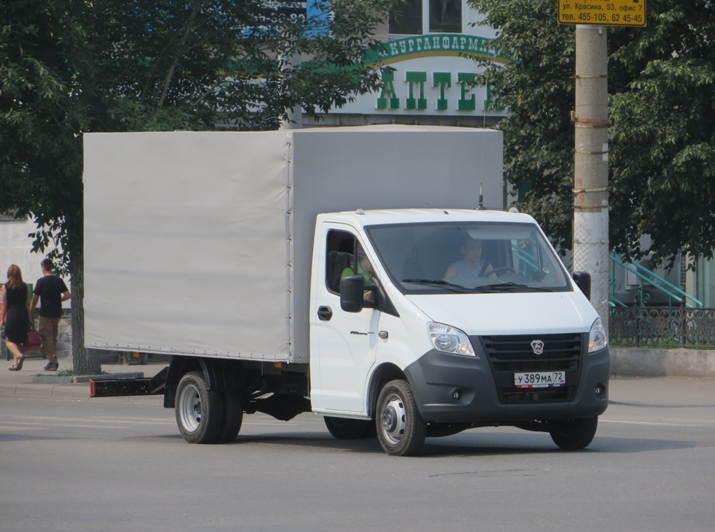 Платформа для европоддонов на шасси ГАЗ-А23R22 "Газель Next" #У 389 МА 72. Курган, улица Куйбышева