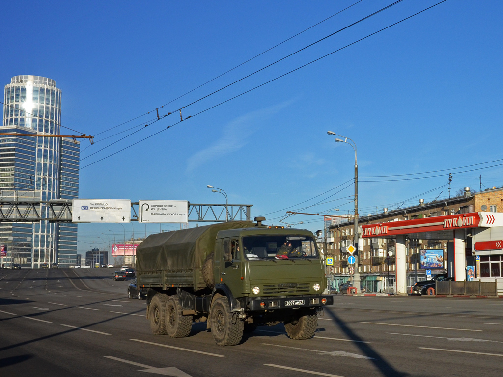 Армейский грузовик КамАЗ-43114 #3897 АМ 77 . Москва, улица 1905 года 