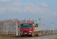 Транспортировка трактора ЮМЗ-6* автомобилем Mitsubishi Fuso Super Great #Р 243 КВ 123. Белгородская область, Красненский район, автодорога "Камызино - Обуховка"