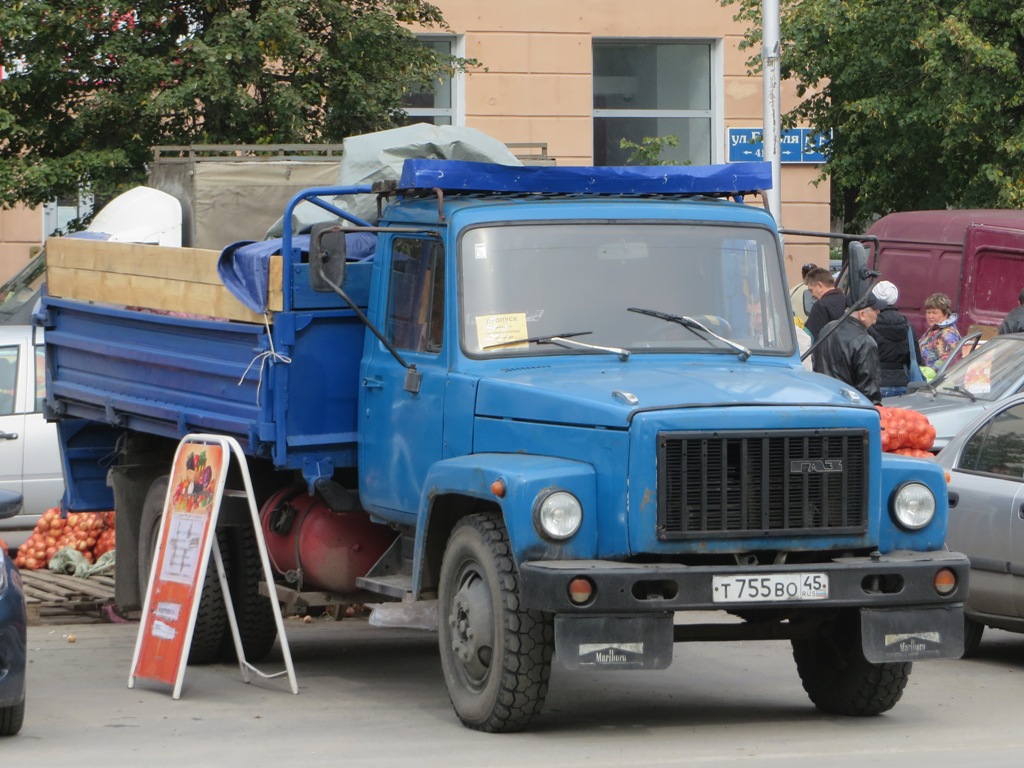  Самосвал ГАЗ-САЗ-3507-01 на шасси ГАЗ-33072 #Т 755 ВО 45. Курган, улица Гоголя