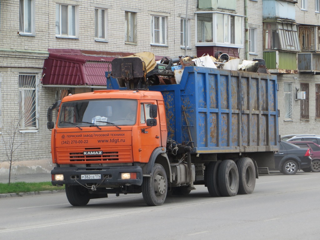 Ломовоз 5908AH на шасси КамАЗ-65115 #Р 382 СЕ 174. Курган, улица Савельева