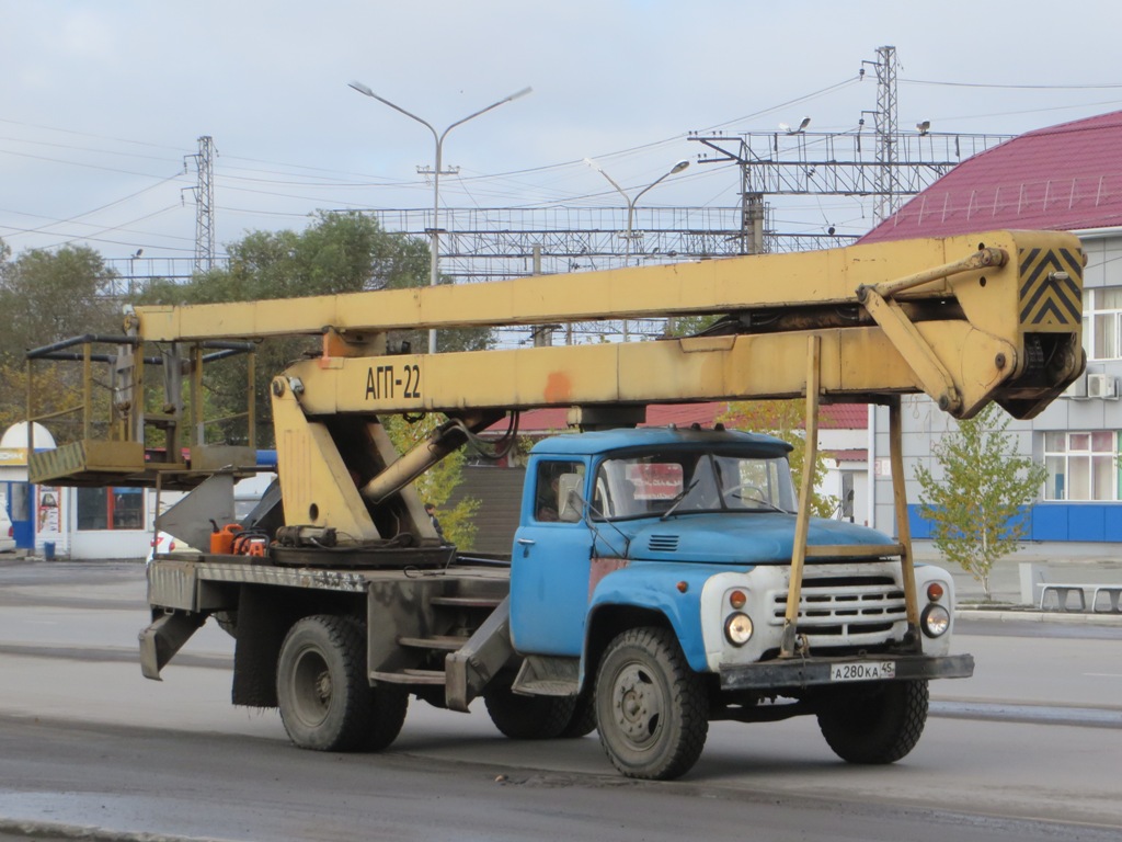 Автоподъёмник АГП-22 на шасси ЗиЛ-431412 #А 280 КА 45. Курган, Станционная улица