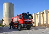 Пожарный автомобиль на шасси MAN TGM 13.250. Израиль, железнодорожная станция Кфар-Иегошуа