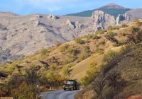 Самосвал КрАЗ-256Б1. Крым, шоссе Алушта - Феодосия, близ Морского