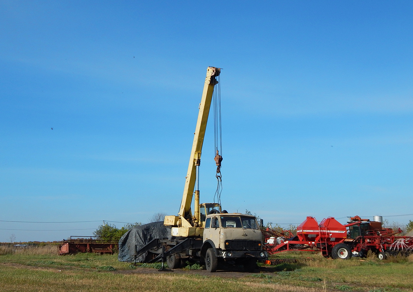 Автокран КС-3577 на шасси МАЗ-5334. Белгородская область, Ивнянский район, с. Орловка