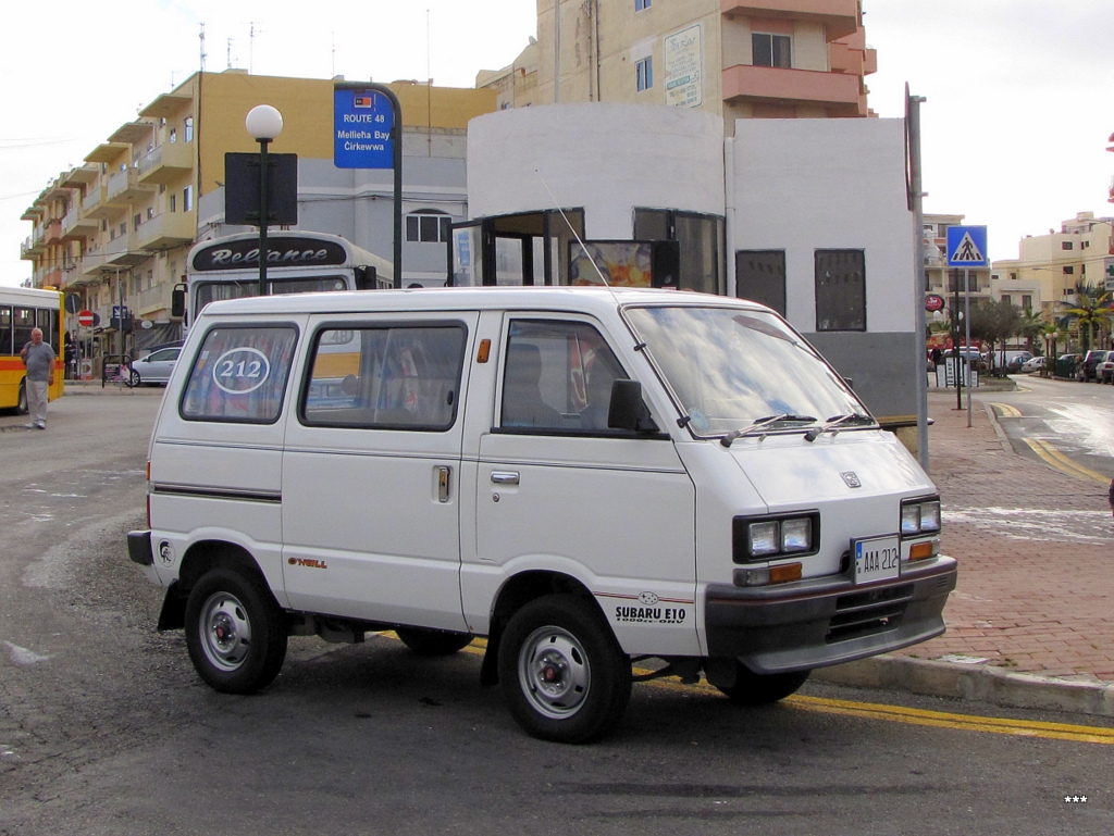 Минибус Subaru E10 #AAA 212. Мальта, Буджибба 