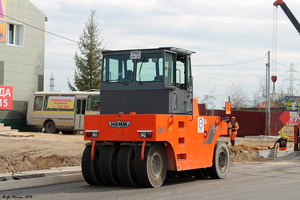 Каток Hamm GRW15 #2960УР21. Якутск, улица Чернышевского