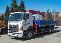 бортовой автомобиль HINO 500-2626 с гидроманипулятором. Самара, площадь имени В. В. Куйбышева, выставка КомАвтоТранс-2013