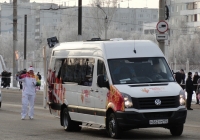 Спецавтобус для перевозки Олимпийского огня Volkswagen Crafter #М 362 ТМ 152 в Омске. Омская область, город Омск, улица Лукашевича