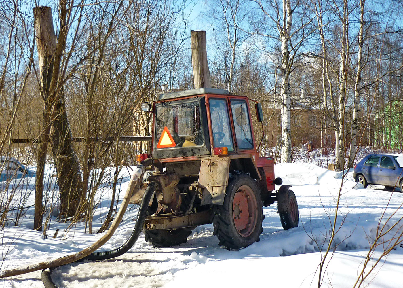 Трактор Т-30-70 #7087 АЕ 29 с насосом для откачки воды. Россия, Архангельская область, Архангельск, улица Победы