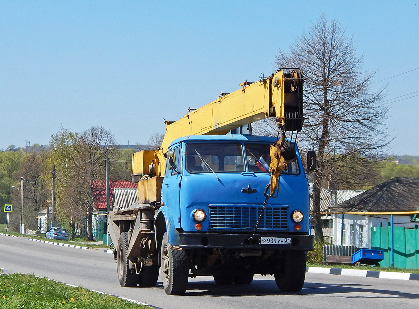 Автокран КС-3577-3-1 "Ивановец" на шасси МАЗ-5334 # Р 939 УН 31. Белгородская область, Корочанский район, с. Бехтеевка