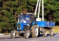МТЗ-82.1 с прицепом 2-ПТС-4,5. Беларусь, Могилёвская область, Костюковичи