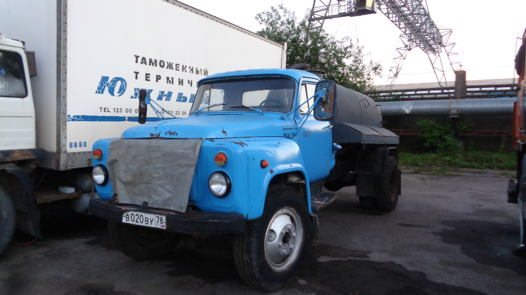 Ассенизационная машина АНМ-53 на шасси ГАЗ-53-19 #В 020 ВУ 78. Санкт-Петербург, Шушары, парк Совтрансавто СПб