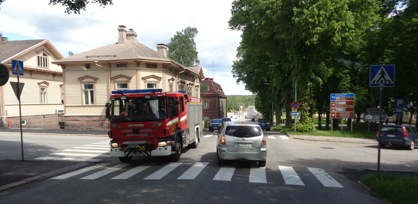Пожарный автомобиль на шасси Scania #ERY-887. Финляндия Порвоо