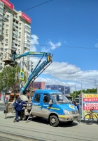 Коленчатый подъёмник ПМС-212-02 на шасси ГАЗ-33023 #У 484 РУ 163. г. Самара, ул. Ново-Садовая