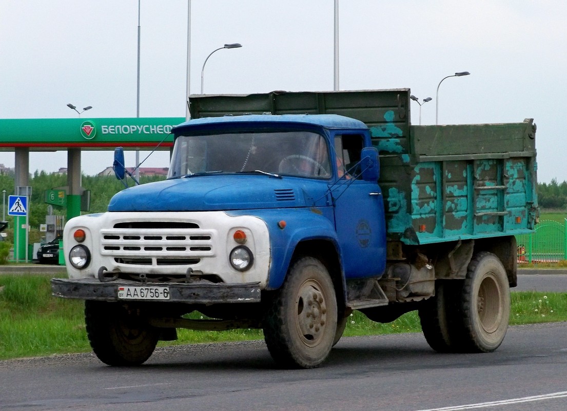 Самосвал ЗиЛ-ММЗ-4502  #АА 6756-6. Беларусь, Могилёвская область, Климовичи