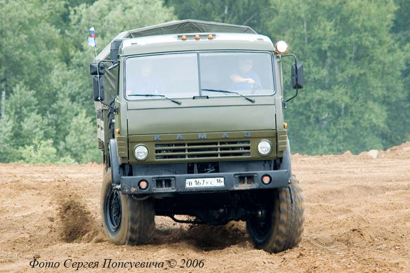 Грузовик КамАЗ-4350 #В 167 КС 16. МВСВ-2006.. Московская область, город Красноармейск, полигон ФКП НИИ «Геодезия».