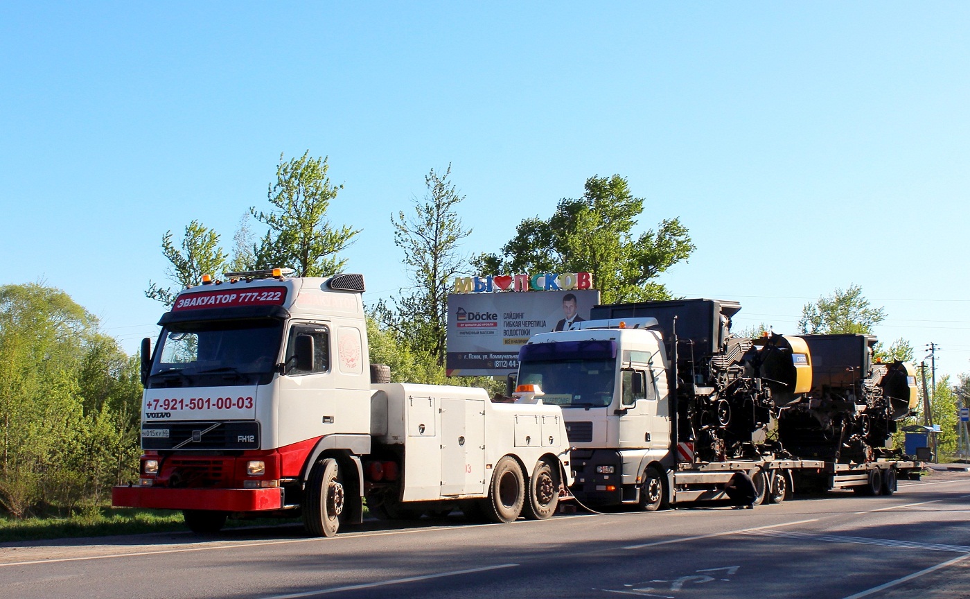 Эвакуатор на шасси Volvo FH12.380 #Н 015 КУ 60. Псковский район, Неёлово, Юбилейная улица