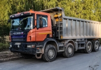 Самосвал на шасси Scania P400 #С 444 ТН 29. Архангельская обасть, Мирный