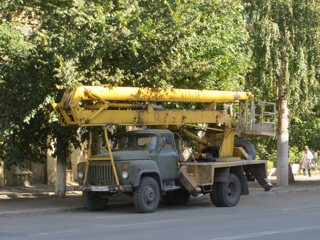 Автоподъёмник АГП-18.02 на шасси ГАЗ-53-12 #А 994 ЕВ 45. Курган, улица Куйбышева