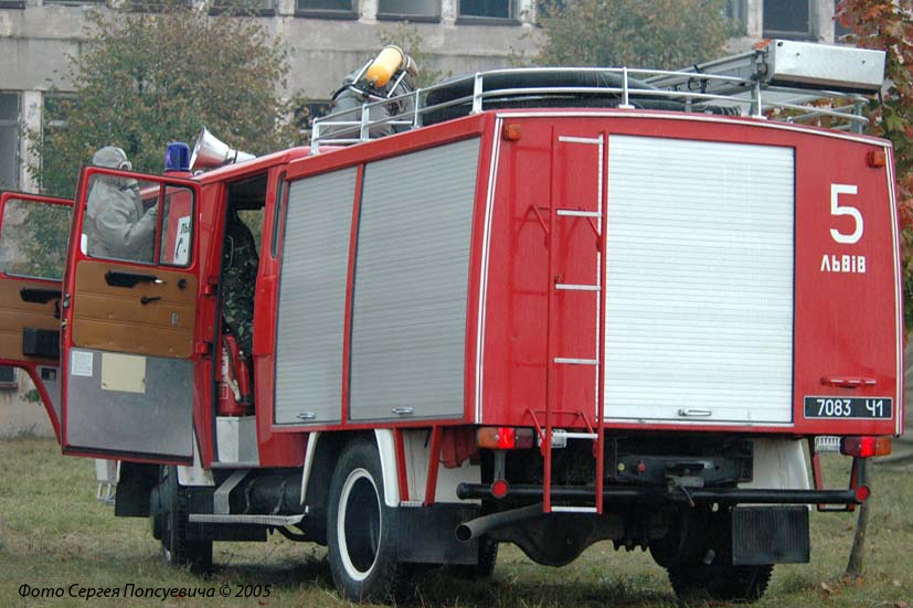 Пожарная машина Magirus Deutz FM130 D7FA 4x4. № 7083 Ч1.. Львовская область, станция Шкло-Старжиска