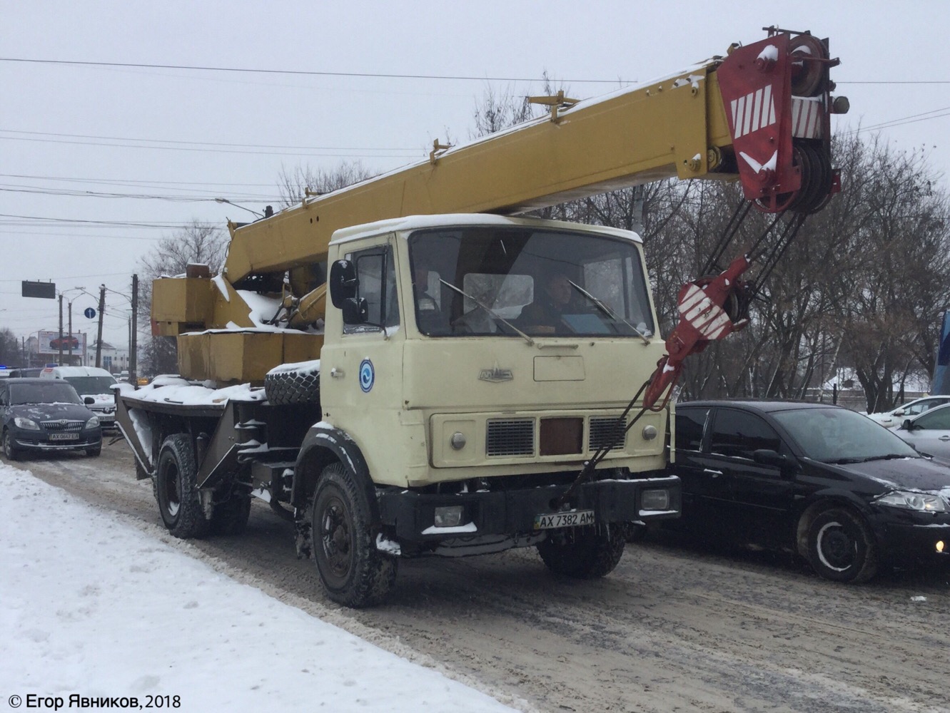 Автокран КС-3577-2 на базе МАЗ-5337, #АХ7382АМ. Харьковская область, г. Харьков, улица Моисеевская 