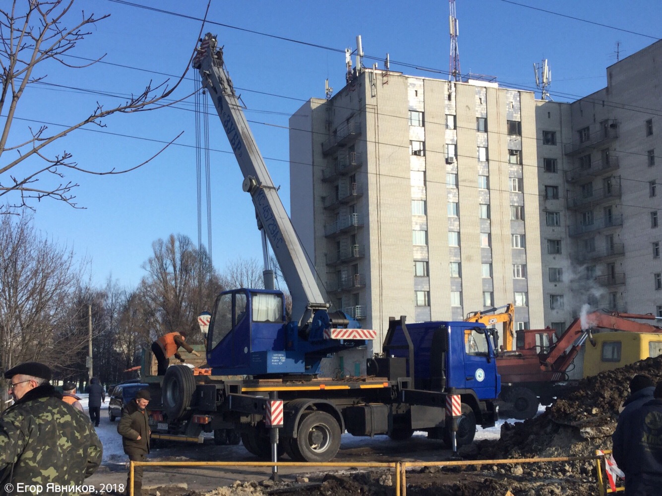 Автокран водоканала КС-45729А-С на базе МАЗ-5340C2-527, #АХ0673ЕР. Харьковская область, г. Харьков, улица Амосова 