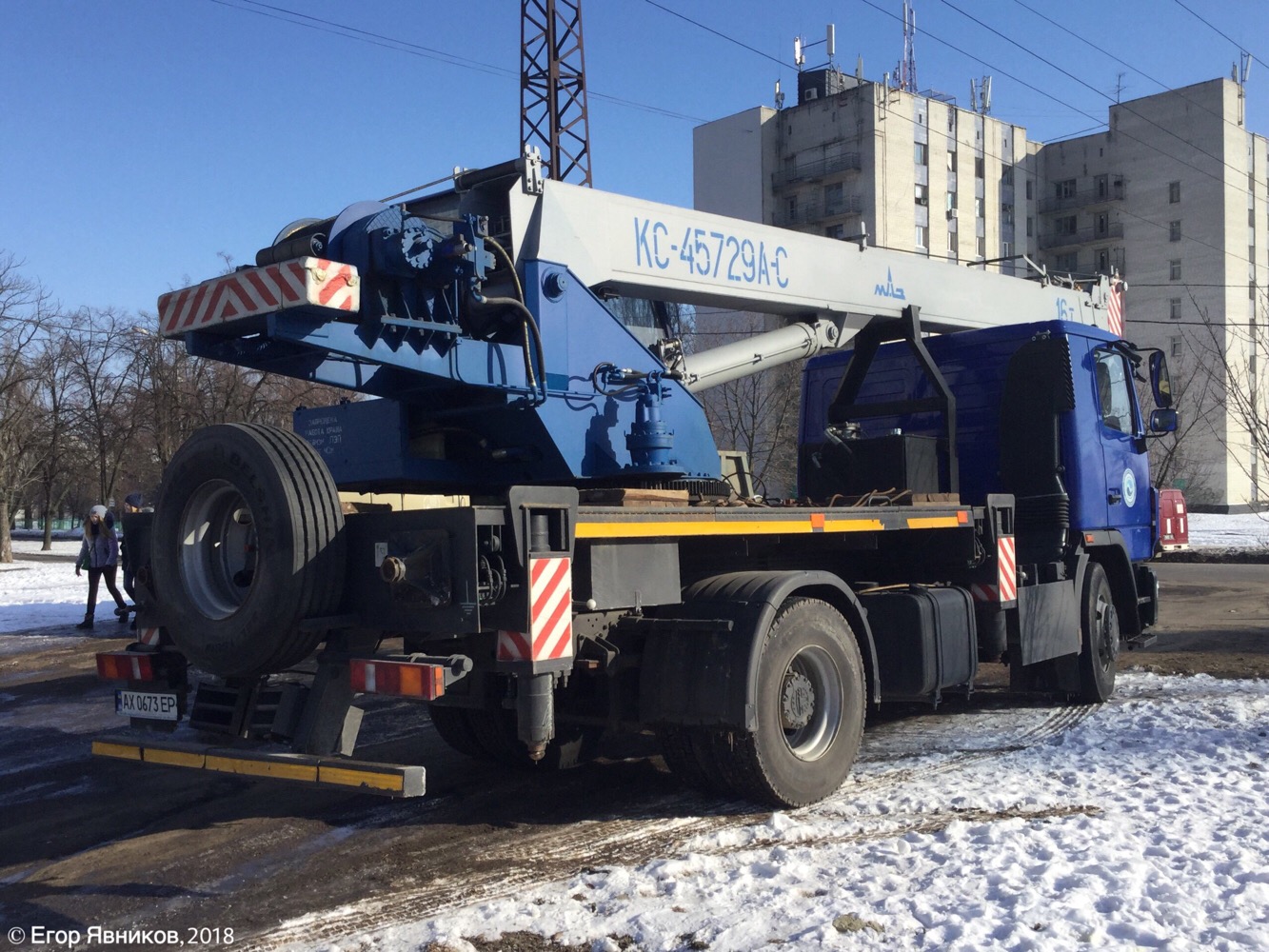 Автокран водоканала КС-45729А-С на базе МАЗ-5340C2-527, #АХ0673ЕР. Харьковская область, г. Харьков, улица Амосова 