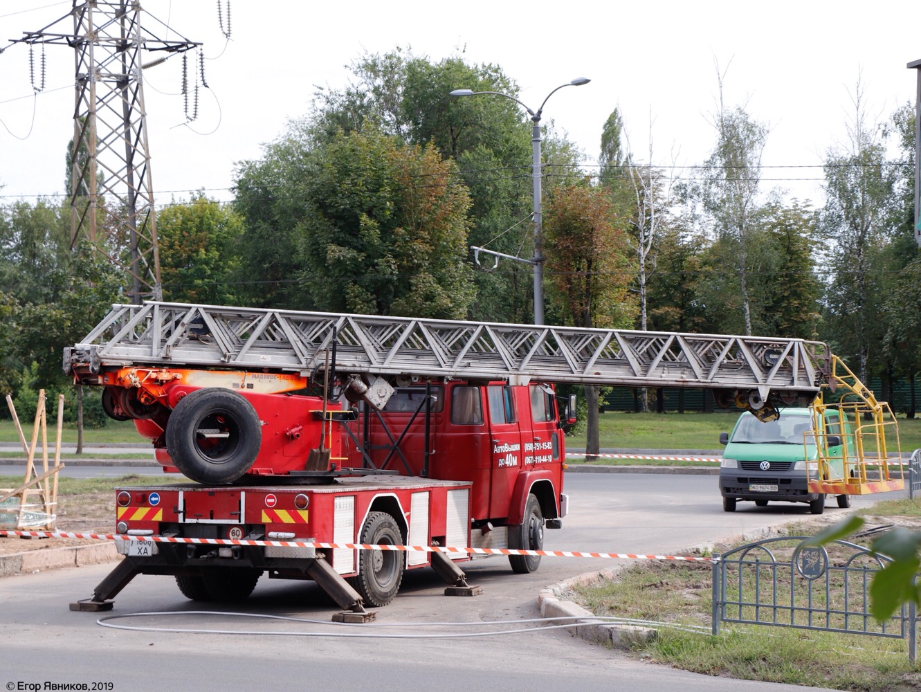 Автолестница Magirus Deutz DLK-23-12, #Т1608ХА. Харьковская область, г. Харьков, Московский проспект