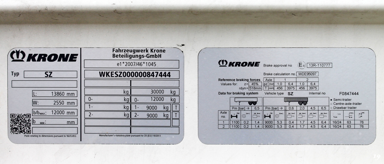 Полуприцеп Krone SZ #WGM45441. Konduktorska 39, Катовице, Польша