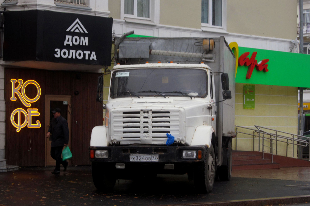 Фургон на шасси ЗИЛ-4331 #Х 324 ОВ 72. Тюмень, улица Орджоникидзе