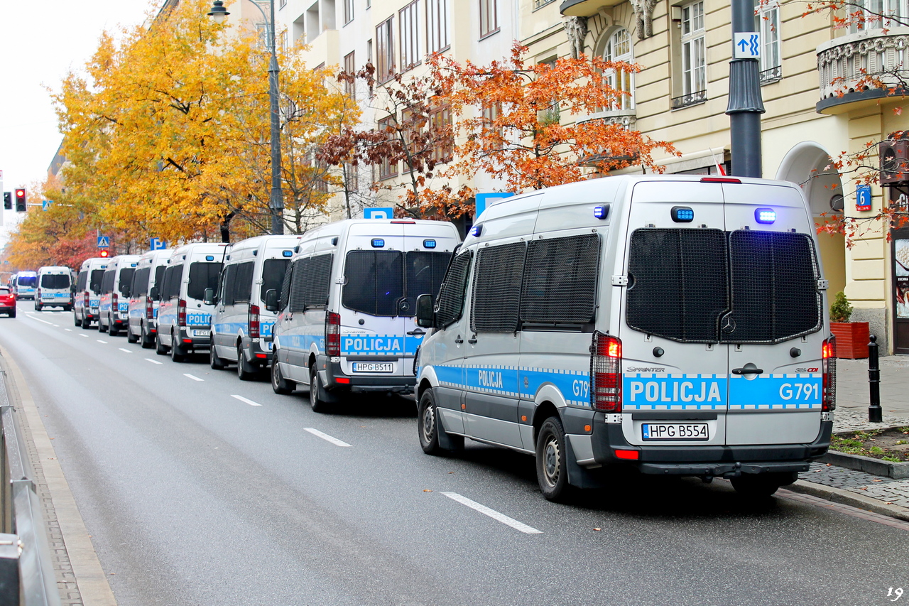 Полицейский автомобиль Mercedes-Benz Sprinter 316 HPGB554. Варшава, Польша