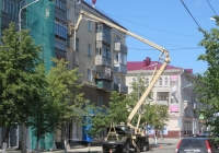 Автоподъёмник АГП-22-06 на шасси ЗиЛ-131 #С 650 ЕР 45. Курган, улица Ленина