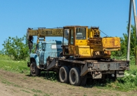 подъемный кран КС-3575А на шасси ЗиЛ-133ГЯ #Р748РВ63. Самарская обл., с. Торновое, ул. Советская